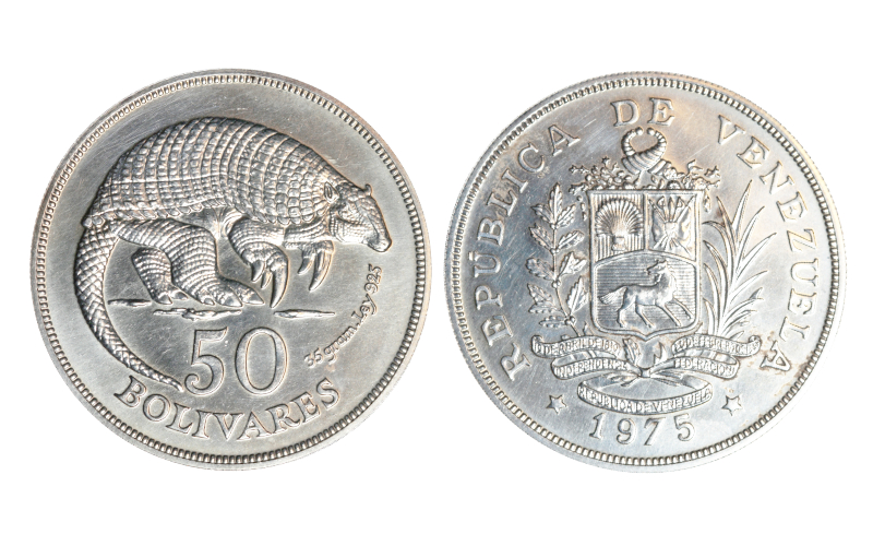 Venezuela 50 Bolívares 1975 Preservación de la Fauna - Armadillo SC