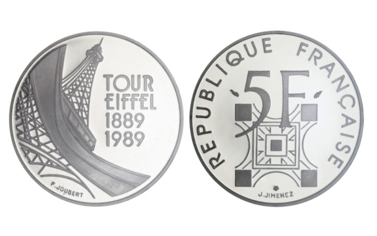 Francia 5 Francos 1989 Centenario De la Torre Eiffel PROOF
