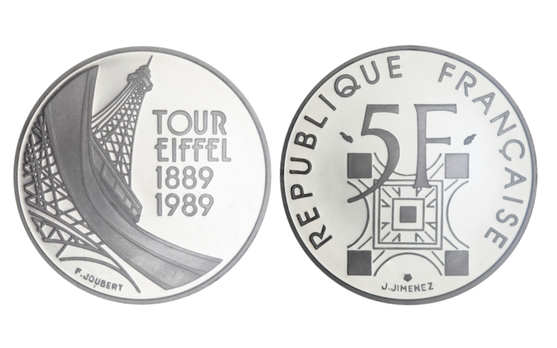 Francia 5 Francos 1989 Centenario De la Torre Eiffel PROOF