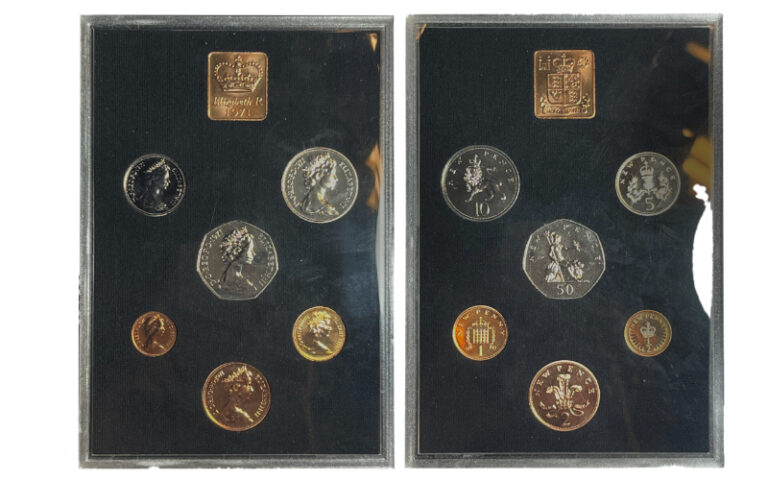 Gran Bretaña Serie Oficial 6 Valores 1971 PROOF