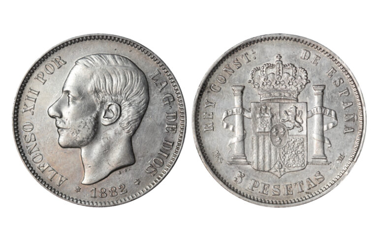 Alfonso XII 5 Pesetas 1882 *18-82 (sobre 81) MSM MBC+/MBC-EBC