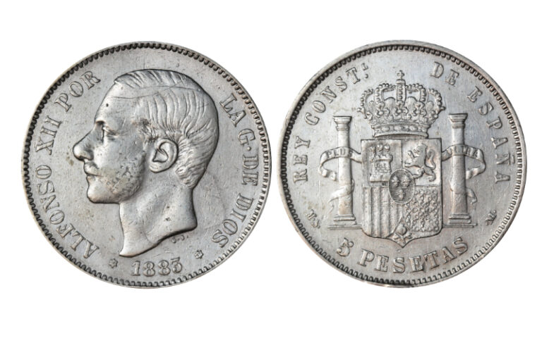 Alfonso XII 5 Pesetas 1883 *18-83 MSM Golpec. MBC+