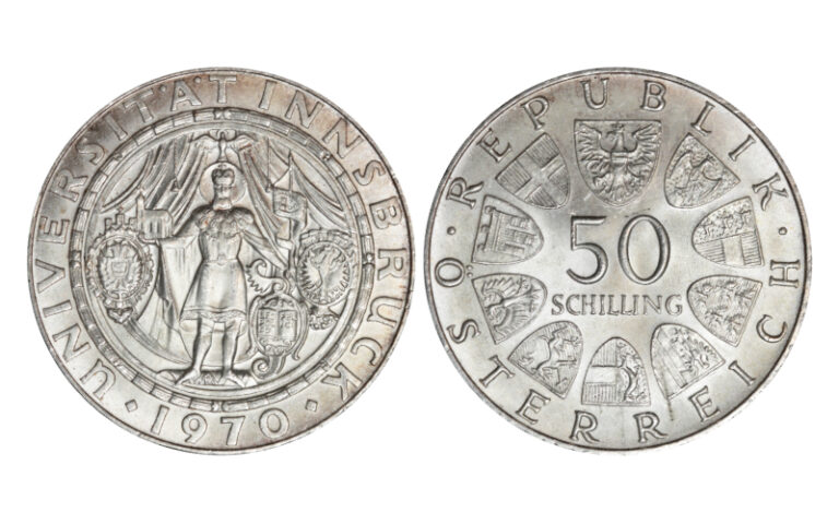 Austria 50 Schilling 1970 300 Aniversario Universidad de Innsbruck EBC+