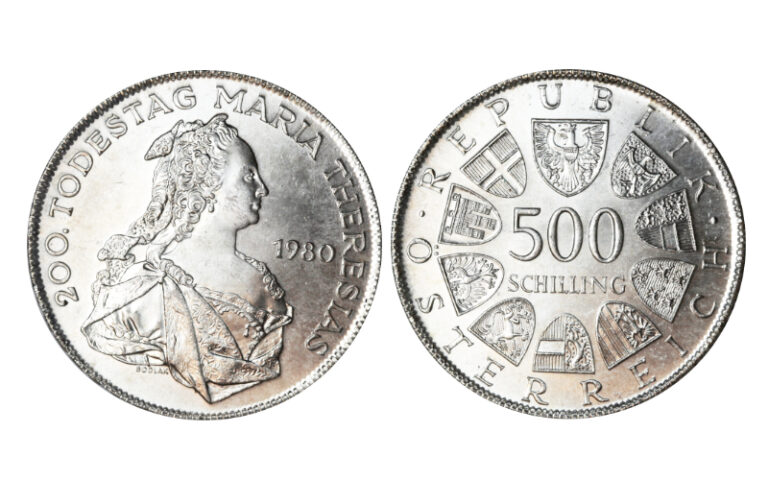 Austria 500 Schilling 1980 Bicentenario de la Muerte de Maria Theresa SC
