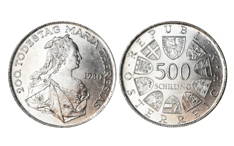 Austria 500 Schilling 1980 Bicentenario de la Muerte de Maria Theresa SC