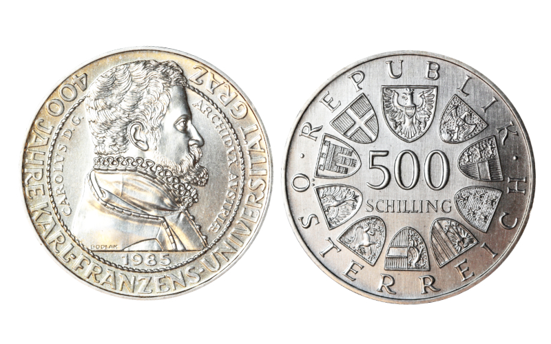 Austria 500 Schilling 1985 400 Aniversario Universidad Karl-Franzen de Graz SC