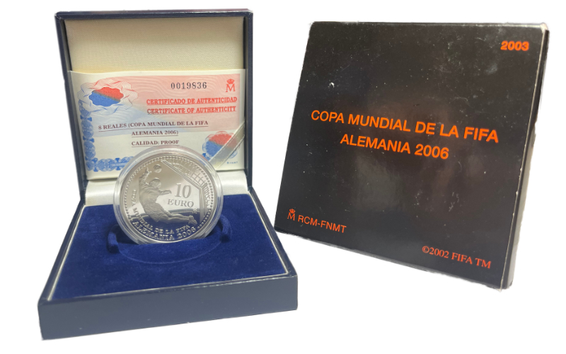 España 10 Euros 2006 Copa FIFA Alemania rayitas PROOF