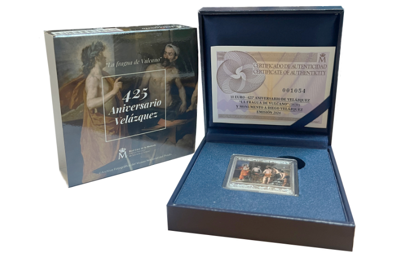 España 10 Euros 2024 425 Aniversario de Velázquez "La Fragua de Vulcano" (1630) y Monumento a Diego Velázquez PROOF