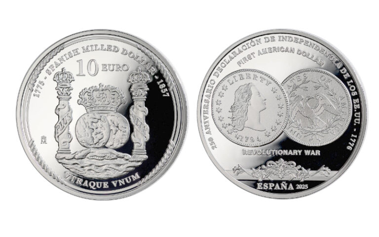 España 10 Euros 2025 250 Aniversario España y la Independencia de los EE.UU. PROOF
