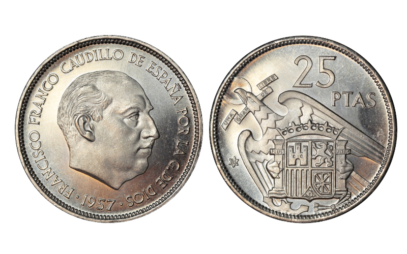 Estado Español 25 Pesetas 1957*74 PROOF