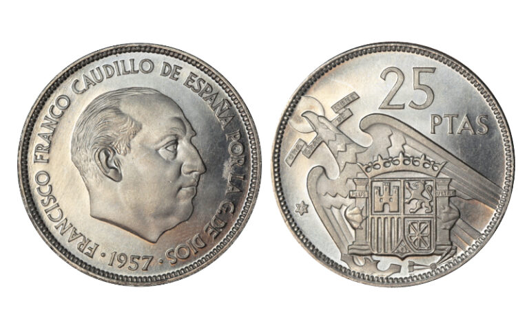Estado Español 25 Pesetas 1957*75 PROOF