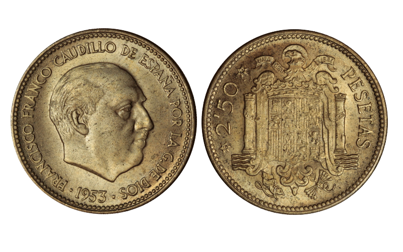 Estado Español 2,50 Pesetas 1953*54 SC-FDC