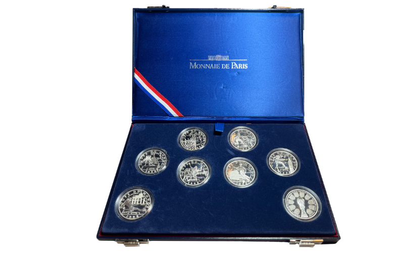 Francia Estuche Plata 8 Monedas 1998 Copa del Mundo PROOF