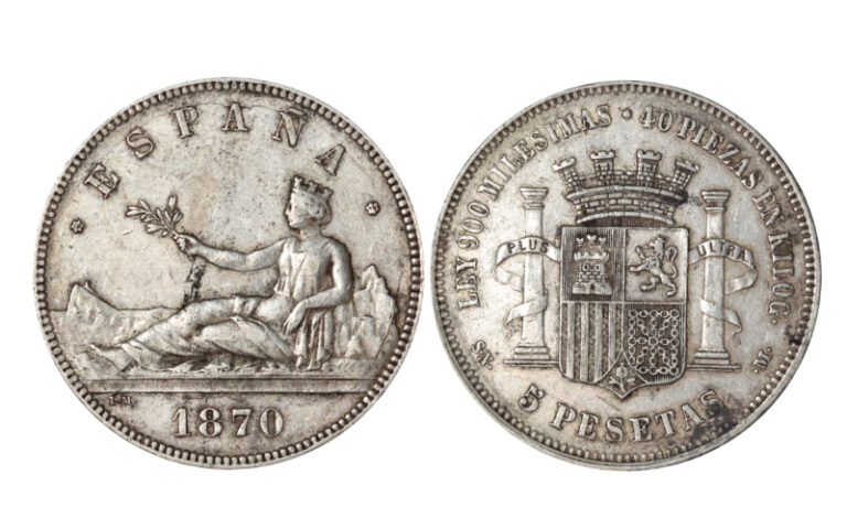 Gobierno Provisional 5 Pesetas 1870*18-70 DEM MBC+