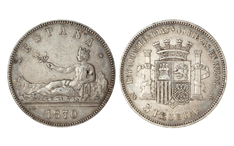 Gobierno Provisional 5 Pesetas 1870*18-70 SNM MBC+
