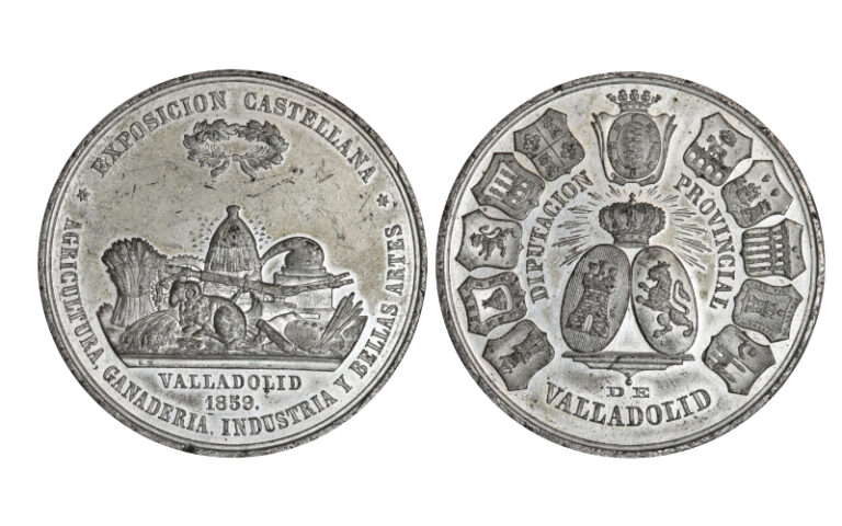Medalla Exposición Castellana de Agricultura, Ganadería, Industria y Bellas Artes de Valladolid 1859 EBC