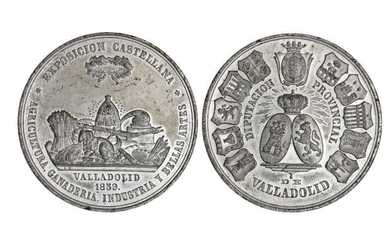Medalla Exposición Castellana de Agricultura, Ganadería, Industria y Bellas Artes de Valladolid 1859 EBC