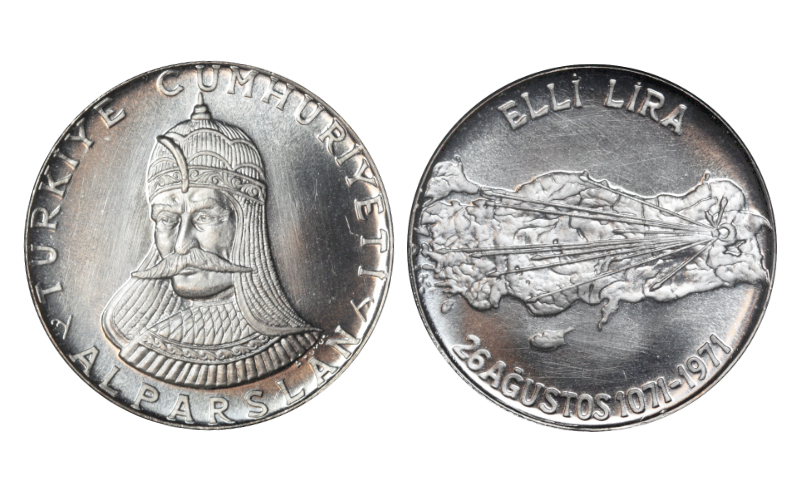 Turquía 50 Lira 1971 900 Aniversario Batalla de Malazgirt PROOF