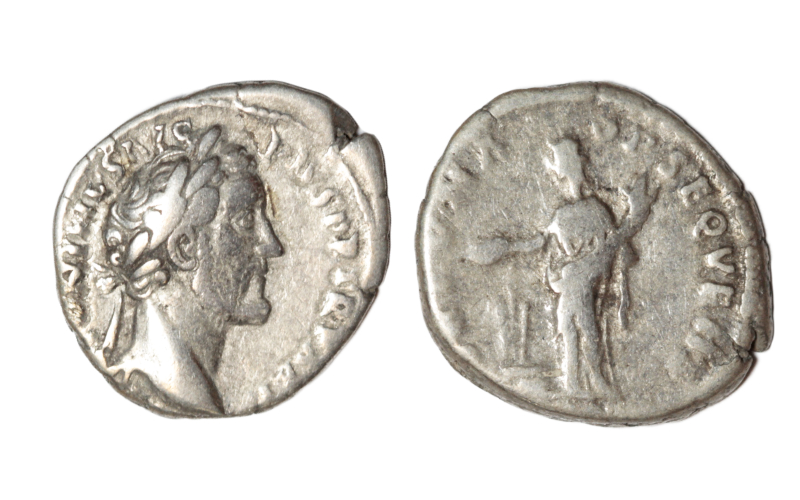 Antonino Pío Denario 157-158 d.C. Roma MBC/MBC-