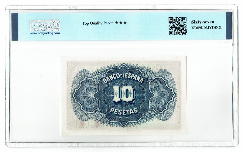 10 Pesetas 1935 Serie A Certificado SC
