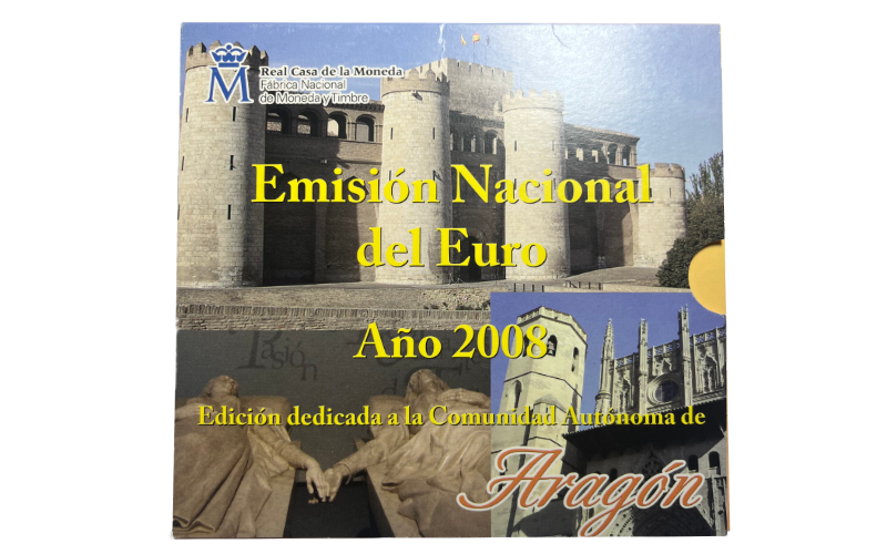España Cartera Oficial Euros 2008 Aragón BU