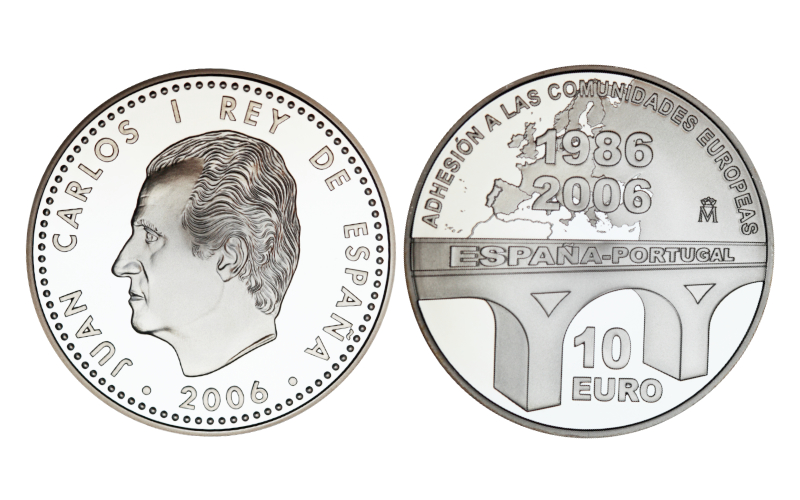 España 10 Euros 2006 XX Aniversario de la Adhesión a las Comunidades Europeas PROOF