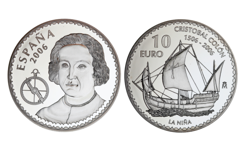 España Serie Plata 10 Euros 2006 V Centenario de Cristóbal Colón PROOF