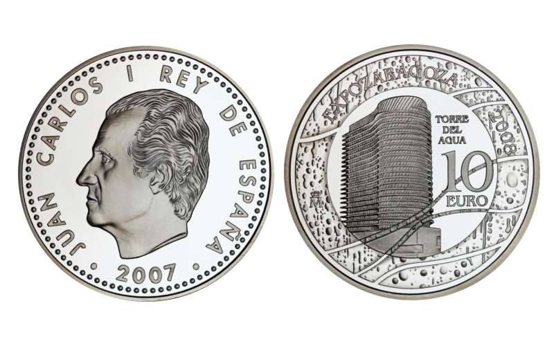 España 10 Euros 2007 Expo de Zaragoza - Torre del Agua PROOF