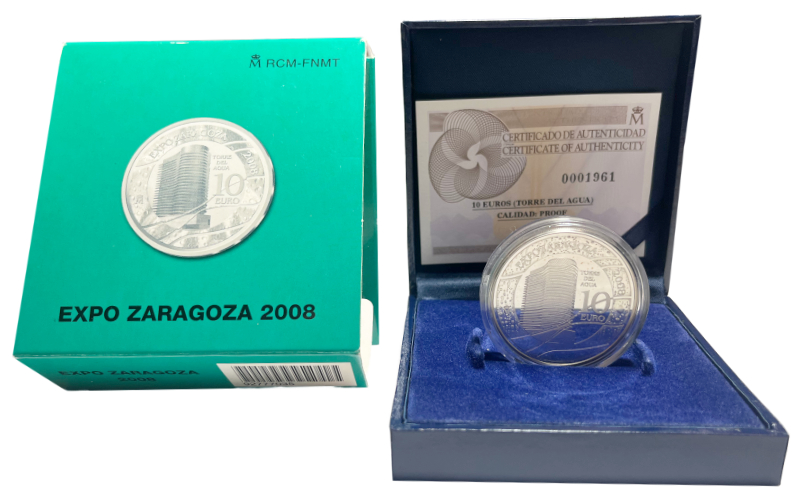 España 10 Euros 2007 Expo de Zaragoza - Torre del Agua PROOF