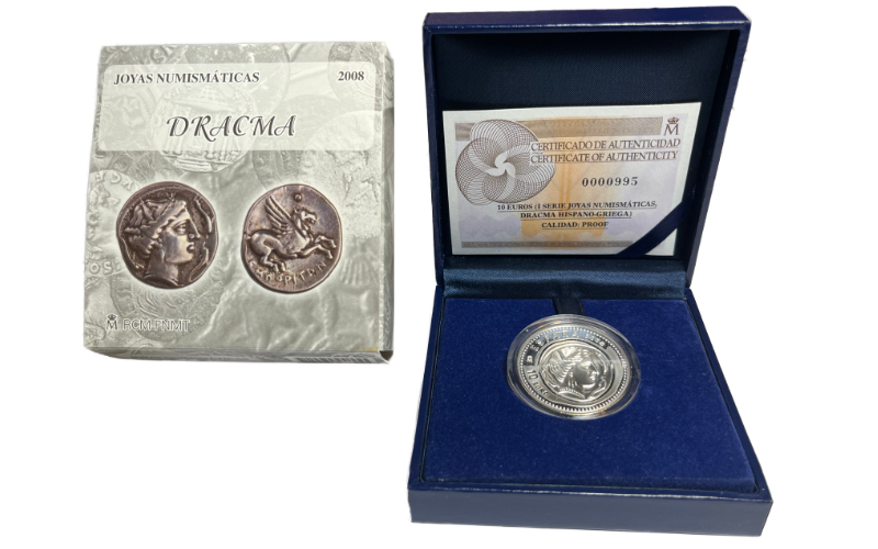 España 10 Euros 2008 Joyas Numismáticas - Dracma PROOF