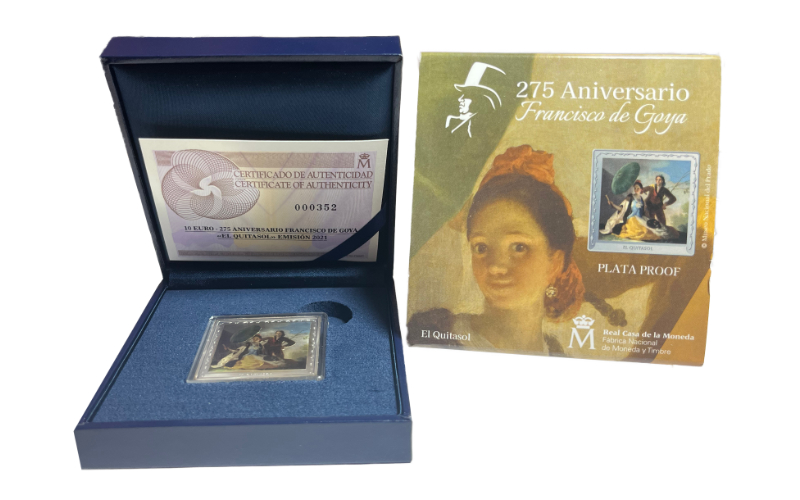 España 10 Euros (1oz. 999) 2021 275 Aniversario Francisco De Goya "El Quitasol" PROOF