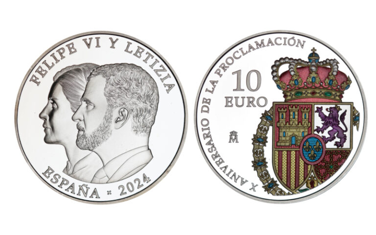 España 10 Euros 2024 X Aniversario de la Proclamación de S.M. El Rey Don Felipe VI PROOF