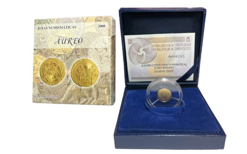 España 20 Euros Oro (1,24g 999,9) 2008 Joyas Numismáticas - Áureo PROOF