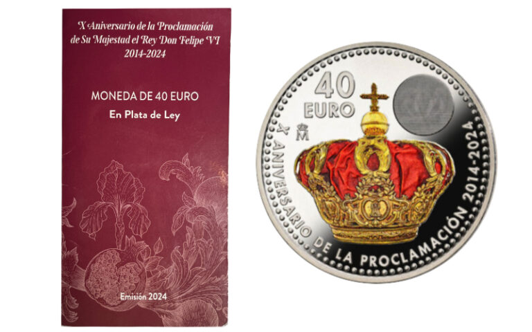 España Cartera 40 Euros 2024 X Aniversario de la Proclamación de S.M. El Rey Don Felipe VI PROOF
