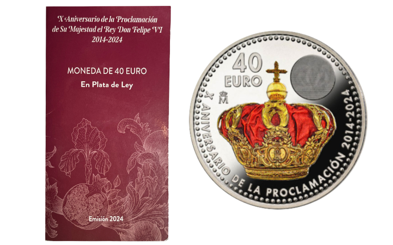 España Cartera 40 Euros 2024 X Aniversario de la Proclamación de S.M. El Rey Don Felipe VI PROOF