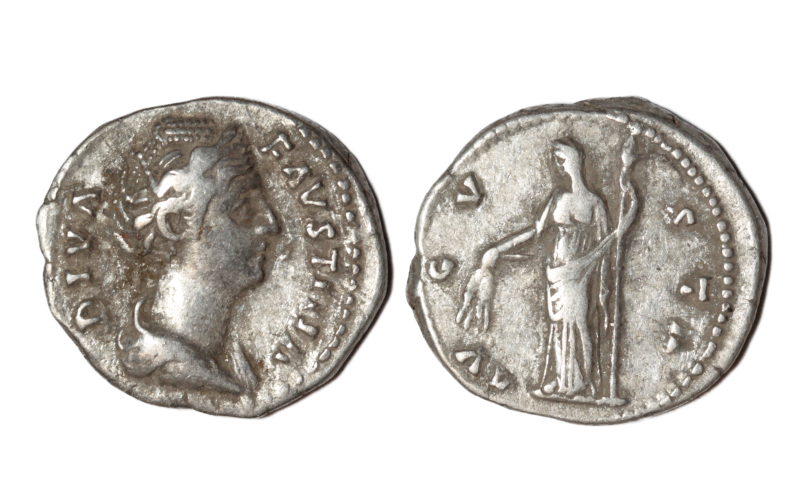 Faustina I Denario 141 d.C. Roma MBC-