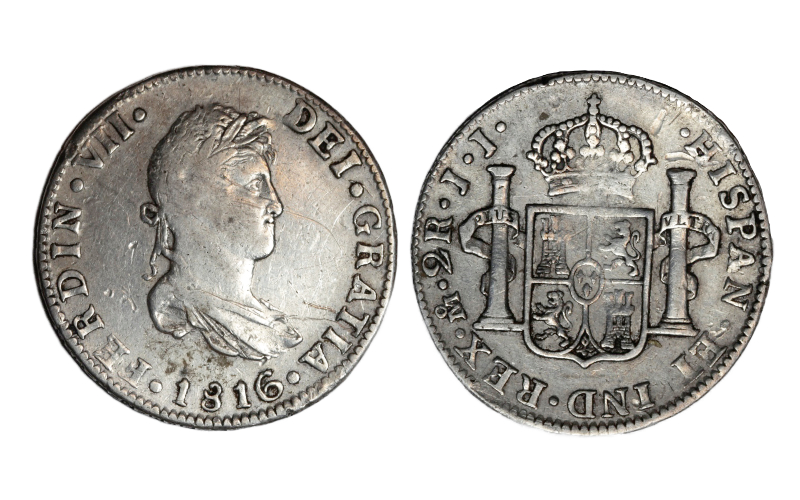 Fernando VII 2 Reales 1815 México Rayitas BC+