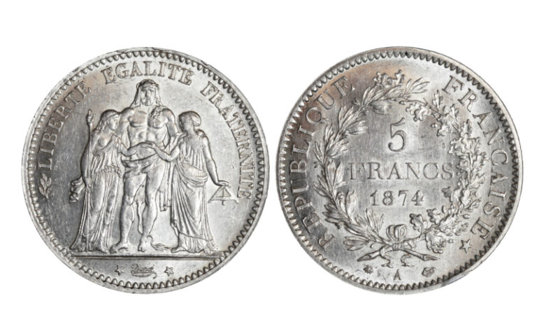 Francia 5 Francos 1874 A Golpec. SC-