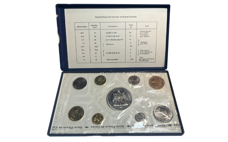 Francia Estuche 9 Valores 1974 Monnaie De Paris FDC