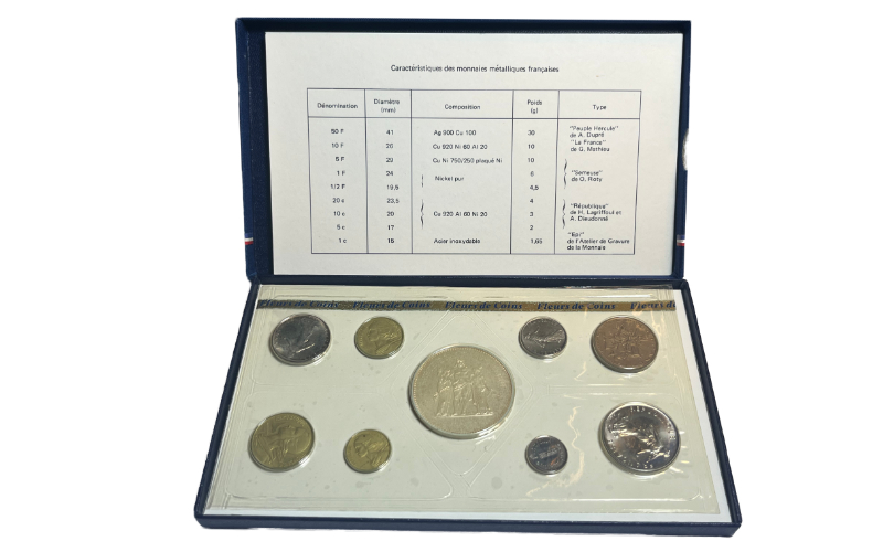 Francia Estuche 9 Valores 1976 Monnaie De Paris FDC