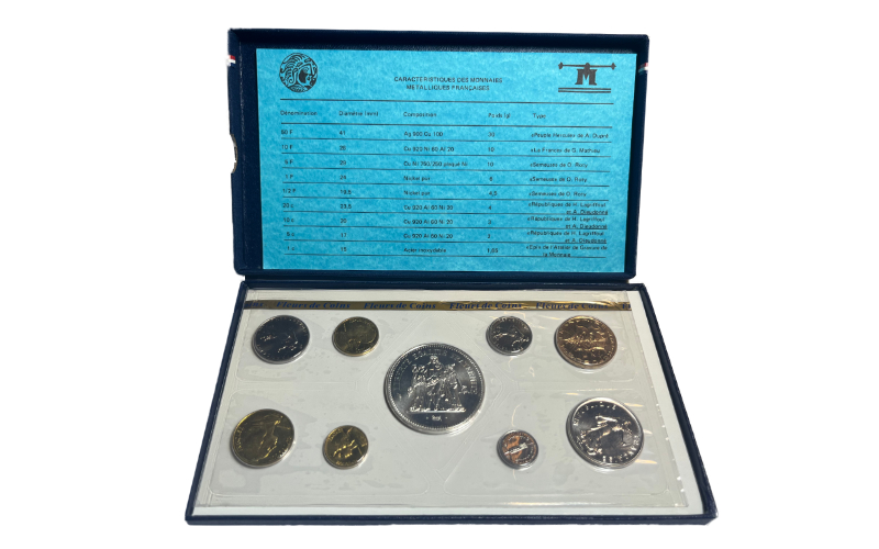 Francia Estuche 9 Valores 1977 Monnaie De Paris FDC