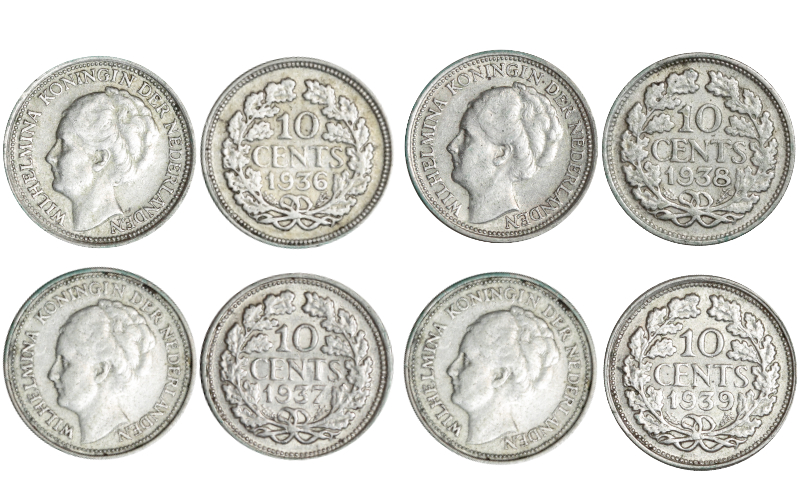 Holanda 4x10 Cents 1936-1939 EBC
